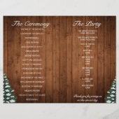Snowy Wood & Forest Country Pine Wedding Programme (Achterkant)