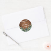 Snowy Wood & Forest Country Pine Wedding Ronde Sticker (Envelop)
