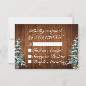 Snowy Wood & Forest Country Pine Wedding RSVP Kaartje (Achterkant)