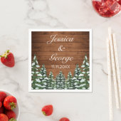 Snowy Wood & Forest Country Pine Wedding Servet (Insitu)