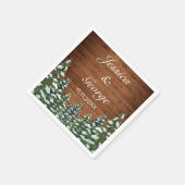Snowy Wood & Forest Country Pine Wedding Servet (Hoek)