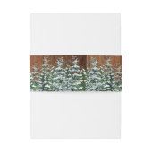 Snowy Wood & Forest Country Pine Wedding Uitnodigingen Wikkel (Achterkant Voorbeeld)