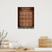 Snowy Wood Forest Country Seating Chart 16 Tables Poster (Keuken)