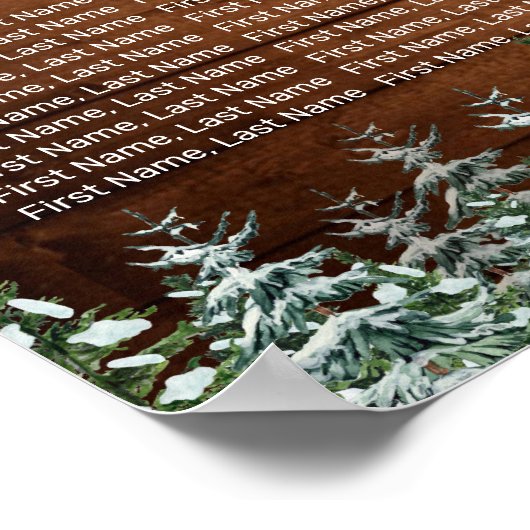 Snowy Wood Forest Country Seating Chart 20 Tables Poster (Hoek)