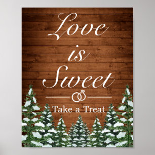 Snowy Wood & Forest Country Weddenschap Poster