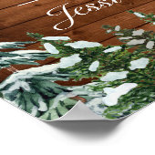 Snowy Wood & Forest Country Weddenschap Welkomstte Poster (Hoek)
