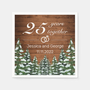 Snowy Wood & Forest Country Wedding Jubileum Servet