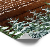 Snowy Wood & Forest Country Wedding Seding Chart Poster (Hoek)