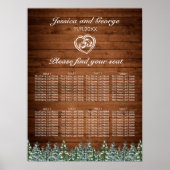 Snowy Wood & Forest Country Wedding Seding Chart Poster (Voorkant)