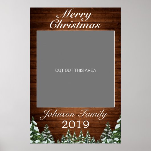 Snowy Wood & Forest Merry-kerstfoto Prop Poster (Voorkant)