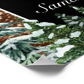 Snowy Wood & Forest Pine Baby shower Welkom Poster (Hoek)