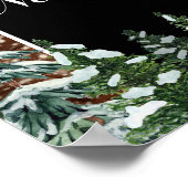 Snowy Wood Forest Snow Flake New Year Welkom Poster (Hoek)