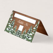 Snowy Wood & Forest Tafelnummer en Naam Kaart (Voorkant)