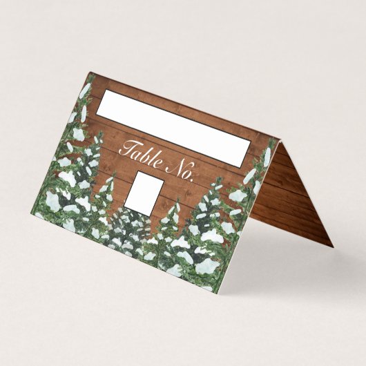 Snowy Wood & Forest Tafelnummer en Naam Kaart (Voorkant)
