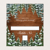 Snowy Wood & Forest Tafelnummer en Naam Kaart (Buitenkant ongevouwen)