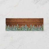 Snowy Wood Forest Vrijgezellenfeest Registry Enclo Mini Visitekaartje (Achterkant)