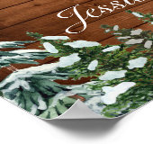 Snowy Wood & Forest Vrijgezellenfeest Welcome Sign Poster (Hoek)