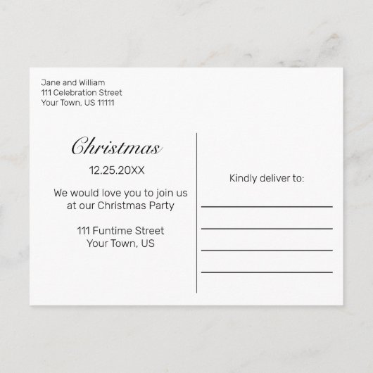 Snowy Wood-kerstfeestdag Briefkaart (Achterkant)