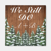 Snowy Wood & Pine Forest We doen nog steeds Jubile Magneet (Voorkant)