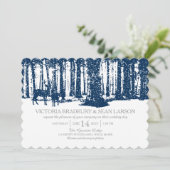 Snowy Woodland en Deers | Weddenschap Kaart (Staand voorkant)