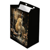  Snowy Woodland Fantasy Forest Eenhoorn Medium Cadeauzakje (Voorkant Gekanteld)