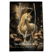  Snowy Woodland Fantasy Forest Eenhoorn Medium Cadeauzakje (Achterkant)