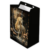  Snowy Woodland Fantasy Forest Eenhoorn Medium Cadeauzakje (Achterkant Gekanteld)