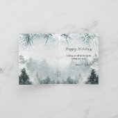 Snowy Woodland Forest Hanging Glass Ornamenten Hol Feestdagen Kaart (Binnen)