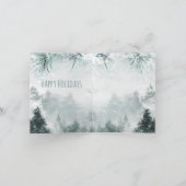 Snowy Woodland Forest Hanging Glass Ornaments Feestdagen Kaart (Binnen)