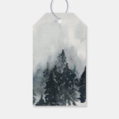 Snowy Woodland Monogram Elegante Vakantie Favoriet Cadeaulabel (Achterkant)