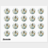 Snowy Woodland  Pine Cone Glass Ornaments Ronde Sticker (Vel)