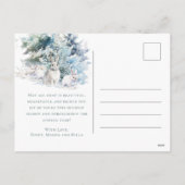 Snowy Woodland Pine Rabbit Merry Christmas Feestdagenkaart (Achterkant)