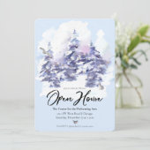 Snowy Woodland Winter Open House Kaart (Staand voorkant)