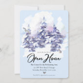 Snowy Woodland Winter Open House Kaart (Voorkant)