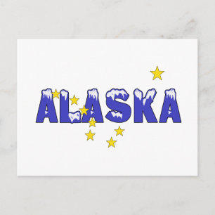 SNOWY WORD ALASKA BRIEFKAART