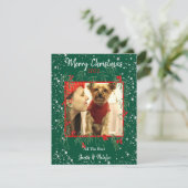 Snowy Wreated Custom Family Holiday Feestdagenkaart (Staand voorkant)