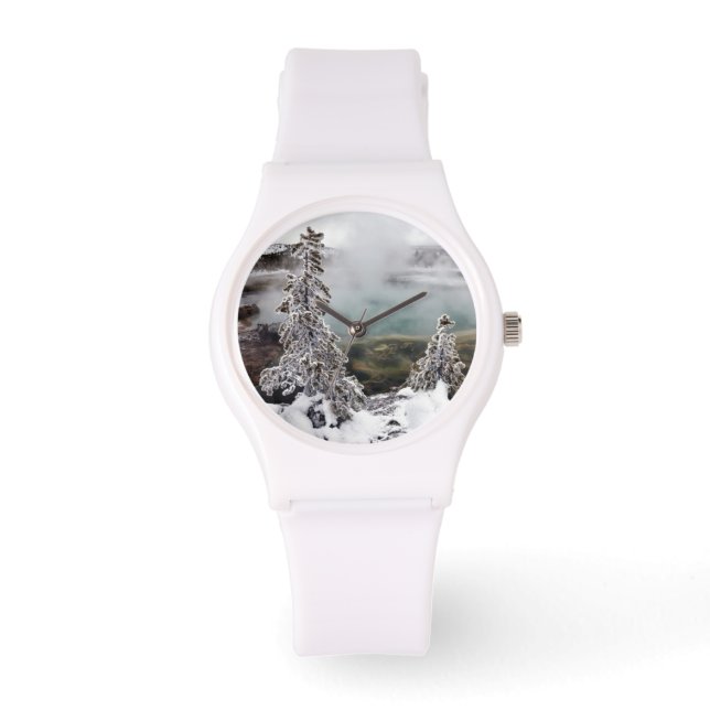 Snowy Yellowstone Horloge (Voorkant)