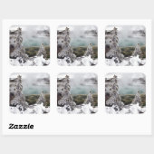 Snowy Yellowstone Vierkante Sticker (Vel)