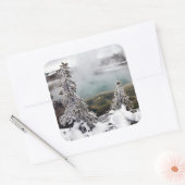 Snowy Yellowstone Vierkante Sticker (Envelop)