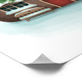 Snowy Yule Log Cabin Art Print (Hoek)