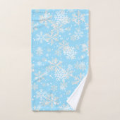 SnowyFlakes tegen zacht blauwe achtergrond Bad Handdoek (Handdoek)