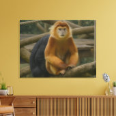 Snub-Nosed Monkey in Woodland Refuge Canvas Afdruk (Insitu (Woonkamer))