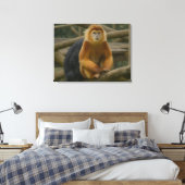 Snub-Nosed Monkey in Woodland Refuge Canvas Afdruk (Insitu (Slaapkamer))