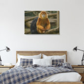 Snub-Nosed Monkey in Woodland Refuge Canvas Afdruk (Insitu (Slaapkamer))