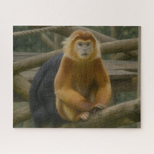 Snub-Nosed Monkey in Woodland Refuge Legpuzzel (Horizontaal)