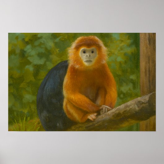 Snub-Nosed Monkey in Woodland Refuge Poster (Voorkant)
