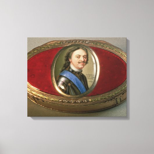 Snuff doos met portret miniatuur van Peter Canvas Afdruk (Voorkant)