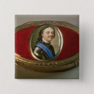 Snuff doos met portret miniatuur van Peter Vierkante Button 5,1 Cm