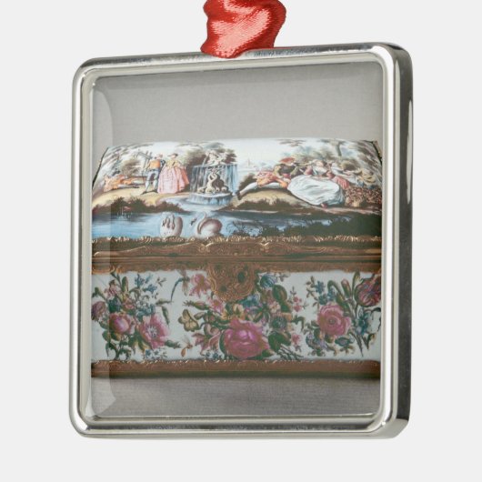 Snuffbox, c.1750 metalen ornament (Links)