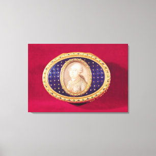 Snuffbox met een portret miniatuur van Louis Canvas Afdruk